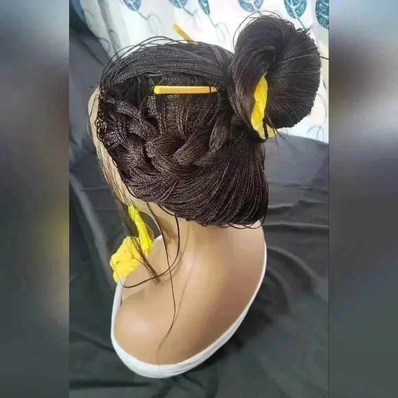 Braided full  Lace Wig Micro millions braids, medium, #99j red wine N… - Picture 7 of 17